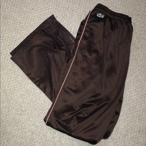 LACOSTE: brown sweatpants